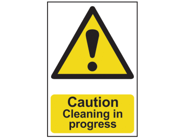 Caution Cleaning In Progress - PVC Sign 200 x 300mm                             