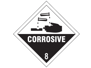 Corrosive 8 - Self Adhesive Vinyl Sign 100 x 100mm                              
