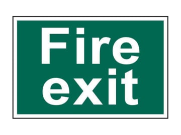 Fire Exit Text Only - PVC Sign 300 x 200mm                                      