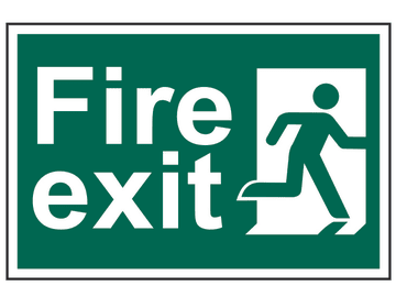 Fire Exit Man Running Right - PVC Sign 300 x 200mm                              