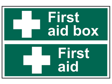 First Aid Box / First Aid - PVC Signs 300 x 100mm                               