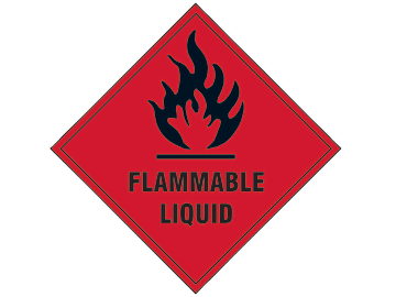 Flammable Liquid - Self Adhesive Vinyl Sign 100 x 100mm                         