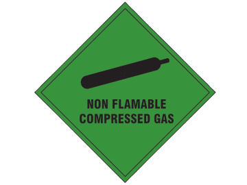 Non Flammable Compressed Gas - Self Adhesive Vinyl Sign 100 x 100mm             
