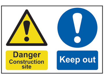 Danger Construction Site Keep Out - PVC Sign 600 x 400mm                        