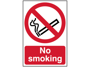 No Smoking - PVC Sign 400 x 600mm                                               