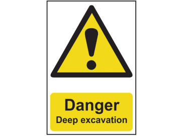 Danger Deep Excavation - PVC Sign 400 x 600mm                                   