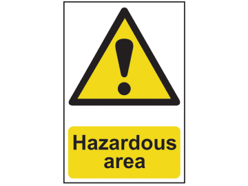 Hazardous Area - PVC Sign 400 x 600mm                                           