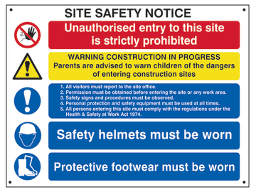 Composite Site Safety Notice - FMX Sign 800 x 600mm                             