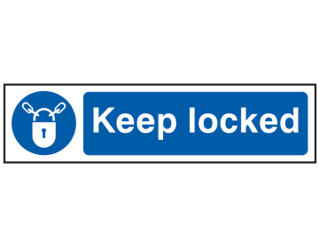 Keep Locked - PVC Sign 200 x 50mm                                               