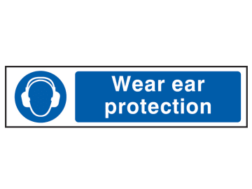 Wear Ear Protection - PVC Sign 200 x 50mm                                       