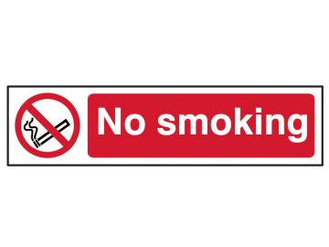 No Smoking - PVC Sign 200 x 50mm                                                