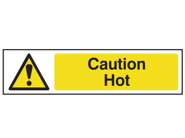Caution Hot - PVC Sign 200 x 50mm                                               