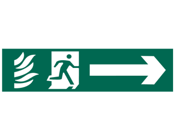 Running Man Arrow Right - PVC Sign 200 x 50mm                                   