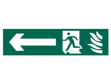 Running Man Arrow Left - PVC Sign 200 x 50mm                                    