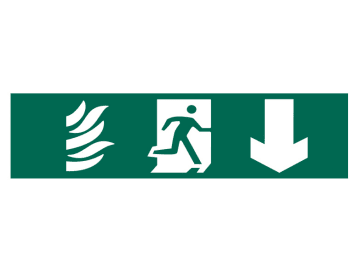 Running Man Arrow Down - PVC Sign 200 x 50mm                                    
