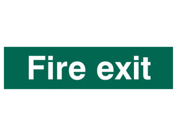 Fire Exit Text Only - PVC Sign 200 x 50mm                                       