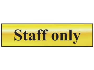 Staff Only - Polished Brass Effect 200 x 50mm                                   