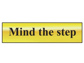 Mind The Step - Polished Brass Effect 200 x 50mm                                