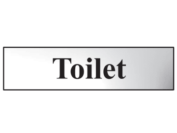 Toilet - Polished Chrome Effect 200 x 50mm                                      
