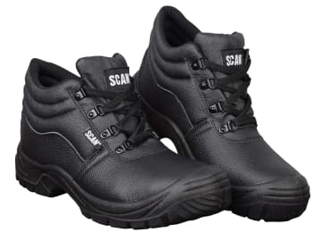 4 D-Ring Chukka Safety Boots Black UK 10 EUR 44                                 