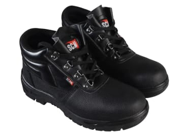 4 D-Ring Chukka Safety Boots Black UK 7 EUR 41                                  