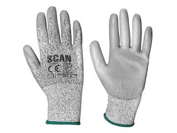 Grey PU Coated Cut 3 Gloves - M (Size 8)                                        