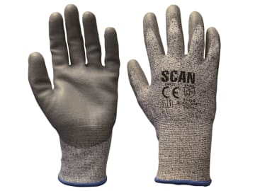 Grey PU Coated Cut 5 Gloves - L (Size 9)                                        