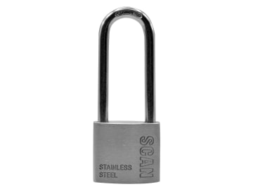 Stainless Steel Padlock 38mm Long Shackle                                       