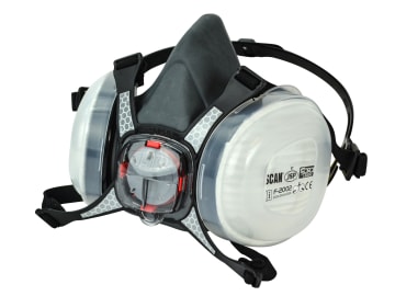Twin Half Mask Respirator + P2 Dust Filter Cartridges                           