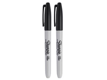Fine Tip Permanent Marker Black (Pack 2)                                        