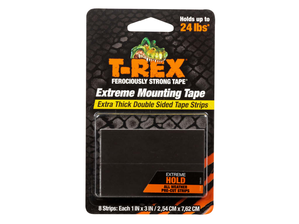 T-REX® Extreme Hold Mounting Strips 2.54 x 7.62cm (Pack 8)                      