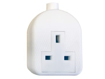 White Trailing Extension Socket 13A 1-Gang                                      