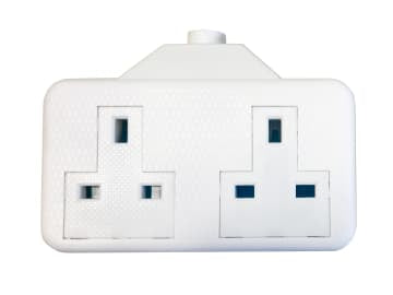 White Trailing Extension Socket 13A 2-Gang                                      