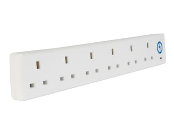 Extension Lead 240V 6-Way 13A Surge Protection 2m                               