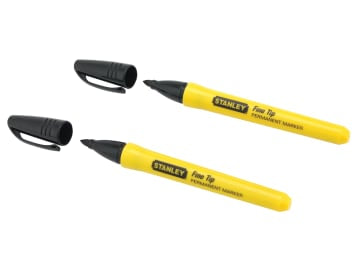 Fine Tip Permanent Marker Black (Pack 2)                                        
