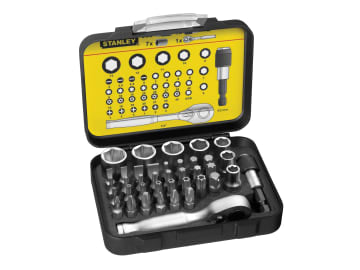 1/4in Drive Ratchet, Bit & Socket Set, 39 Piece                                 