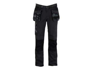 Dixon Slim Fit Trousers Black Camouflage Waist 32in Leg R                       