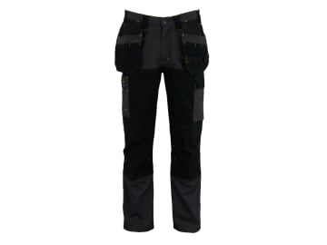 Dixon Slim Fit Trousers Grey/Black Waist 32in Leg R                             