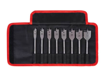 Flat Wood Drill Bit Set, 8 Piece                                                