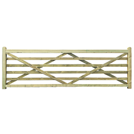 A natural wood gate with diagonal cross-bracing, shown against a plain white background.