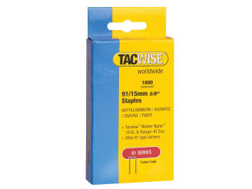 91 Narrow Crown Staples 15mm - Electric Tackers (Pack 1000)                     