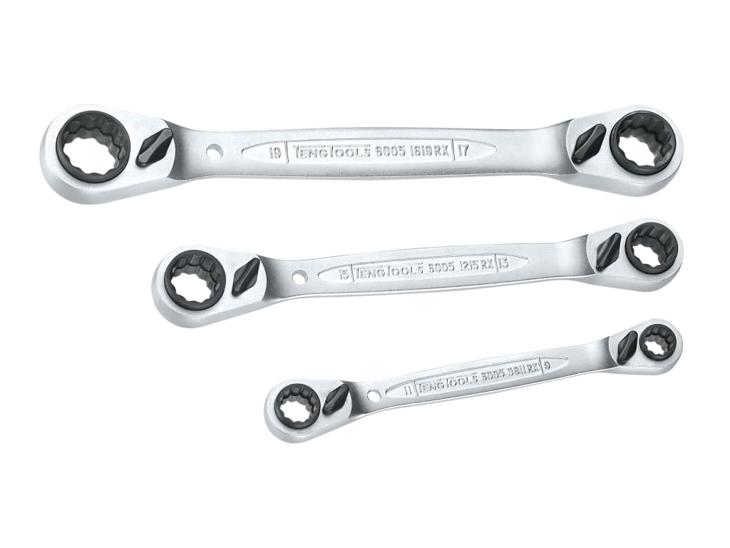 Multi Ratchet Ring Spanner Set of 3 8-19mm                                      