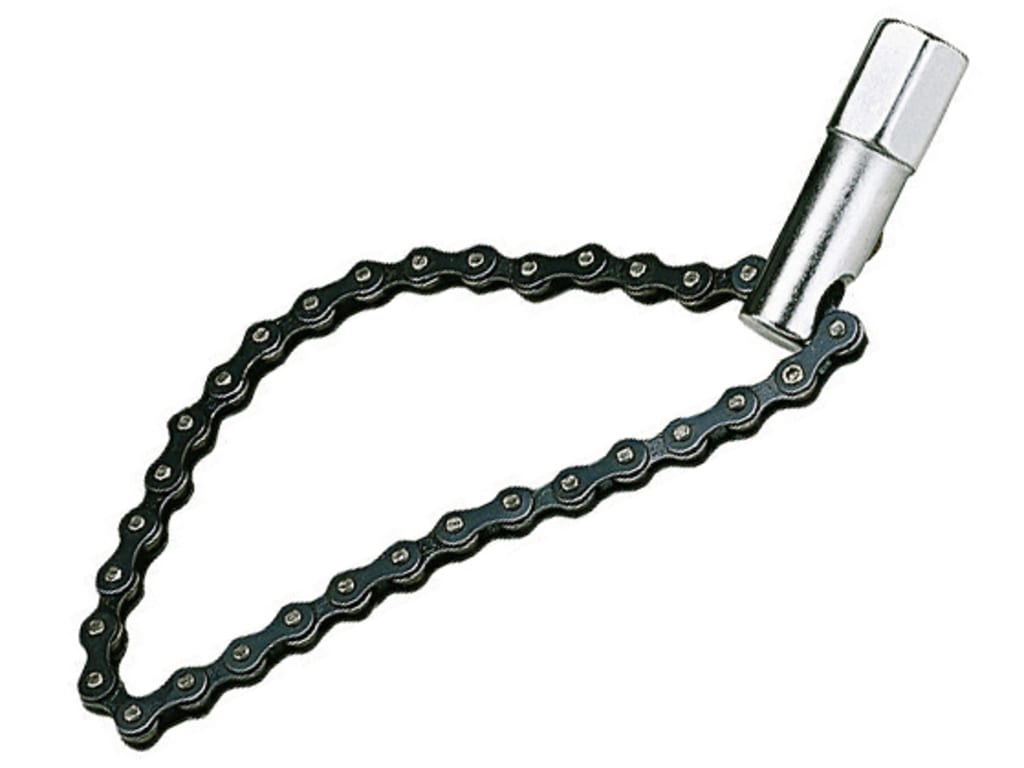 9120 Oil Filter Wrench chain strap 120mm Cap 1/2in Drive                        