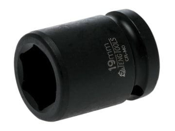 Impact Socket Hexagon 6-Point 1/2in Drive 19mm                                  