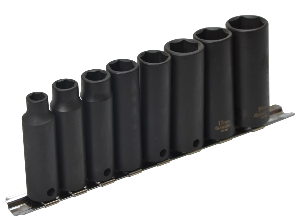 3/8in Drive 9386 Deep Impact Socket Set, 8 Piece                                