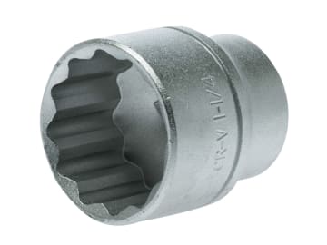 Bi-Hexagon Socket 12-Point Regular A/F 1/2in Drive 1.1/4in                      