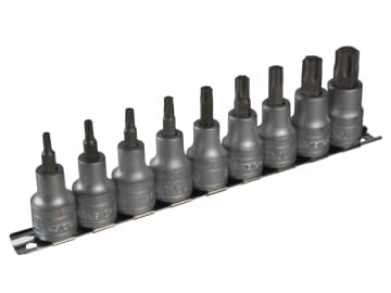 M1213TX Socket Clip Rail Set of 9 Internal TORX 1/2in Drive                     