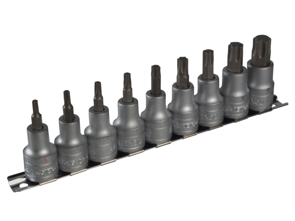M1213TX Socket Clip Rail Set of 9 Internal TORX 1/2in Drive                     