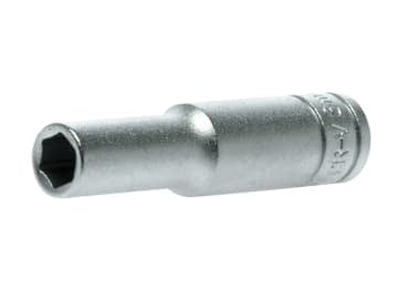 Hexagon Socket Deep 6 Point Regular 1/4in Drive 6mm                             
