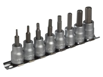 M3811 Socket Clip Rail AF Hex Set of 8 3/8in Drive                              